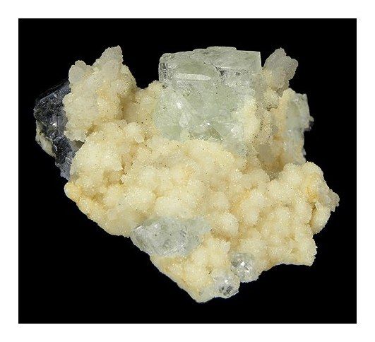 Naica Mine fluorite: pale green clarity and complex faces.