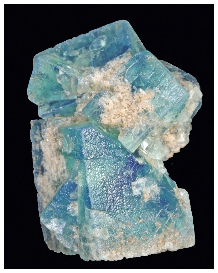 Rogerley Mine fluorite, Weardale: green cubes on matrix.