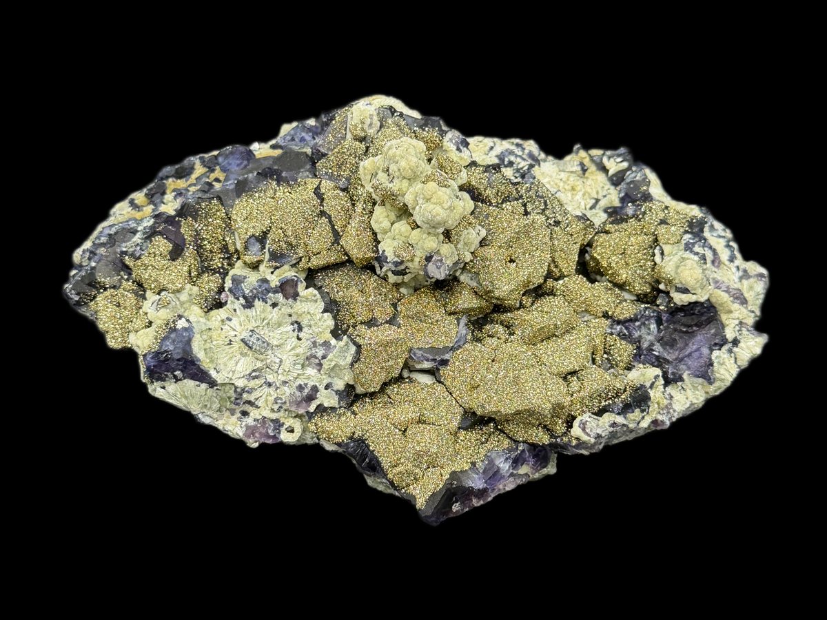 Purple Fluorite with Pyrite from Yindu Mine China