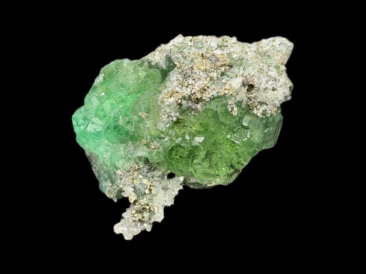 Fluorite with Quartz and Pyrite from Milpo Mine Peru